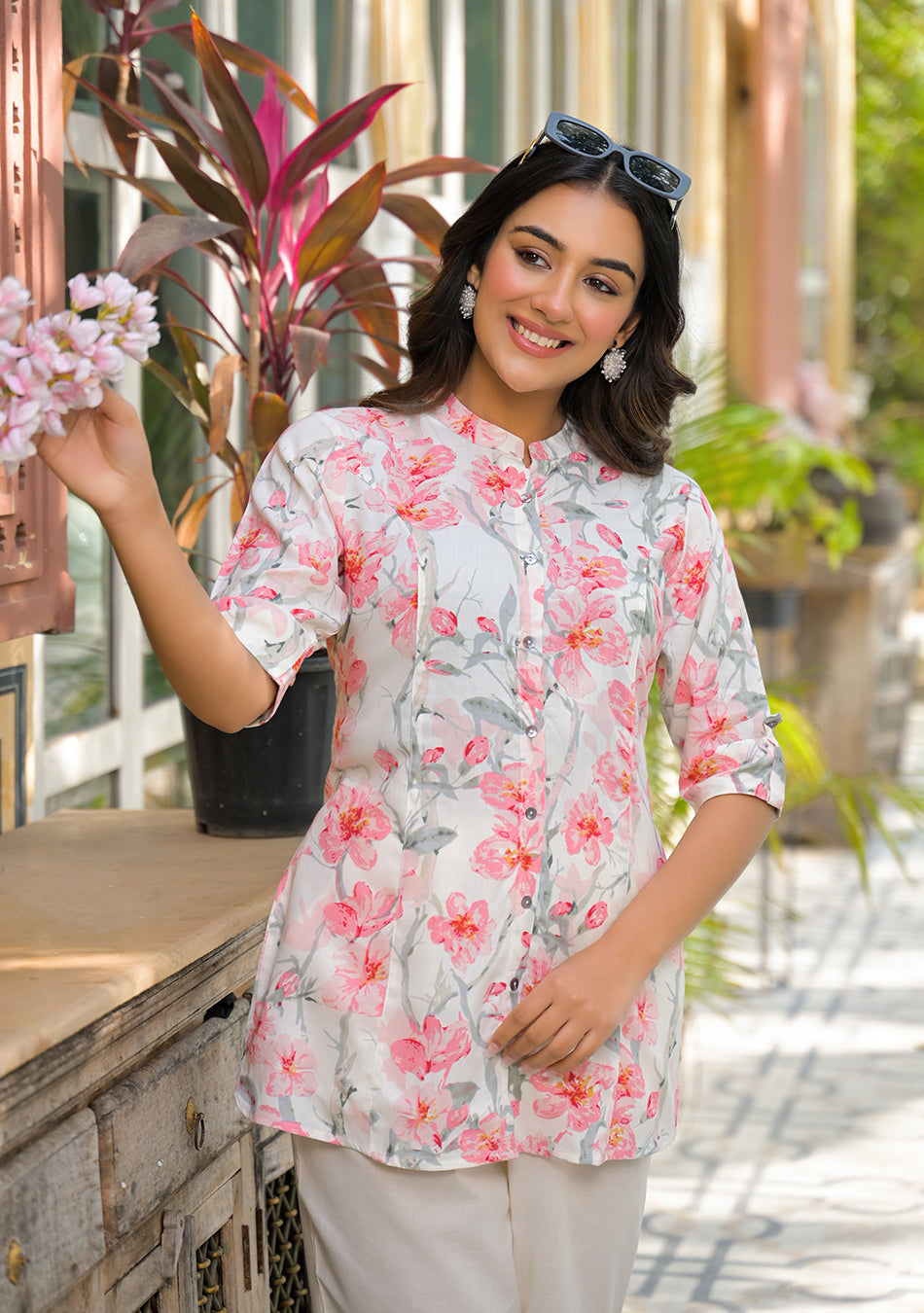 Ivory Floral Top