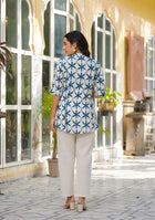 Indigo Lattice Top