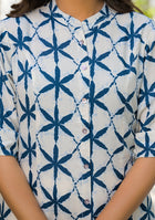 Indigo Lattice Top