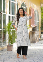 Chalk Mist Blossom Kurta