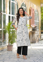 Chalk Mist Blossom Kurta