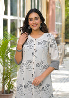 Chalk Mist Blossom Kurta
