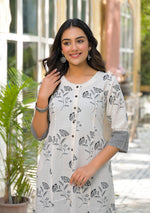 Chalk Mist Blossom Kurta