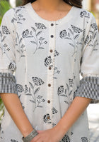 Chalk Mist Blossom Kurta