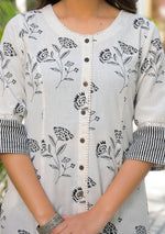 Chalk Mist Blossom Kurta