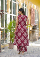Ammanya Maroon Mughal Buta Co-ord Set
