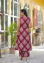 Ammanya Maroon Mughal Buta Co-ord Set