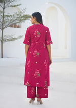 Ammanya Raspberry Garden Floral Co-ord Set