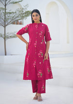 Ammanya Raspberry Garden Floral Co-ord Set