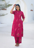 Ammanya Raspberry Garden Floral Co-ord Set