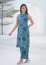 Ammanya Powder Blue Floral Vine Summer Co-ord Set