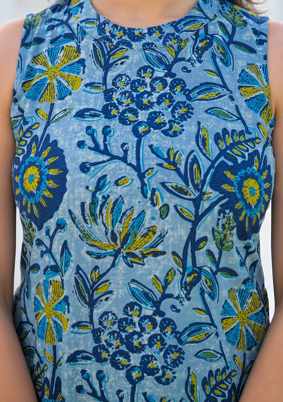 Ammanya Powder Blue Floral Vine Summer Co-ord Set