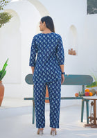 Ammanya Navy Blue Blossom Night Suit