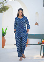 Ammanya Navy Blue Blossom Night Suit
