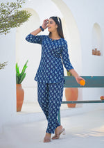 Ammanya Navy Blue Blossom Night Suit