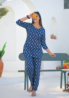 Ammanya Navy Blue Blossom Night Suit