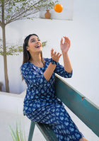 Ammanya Navy Blue Blossom Night Suit
