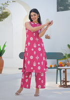Ammanya Rose Pink Heritage Motif  Co-ord Set