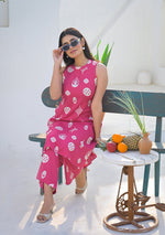 Ammanya Rose Pink Heritage Motif  Co-ord Set