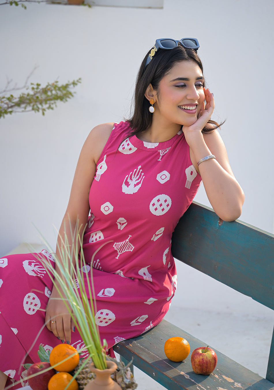 Ammanya Rose Pink Heritage Motif  Co-ord Set
