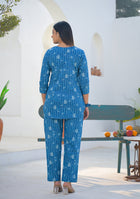 Ammanya Blue Meadow Stripe Night Suit