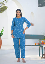 Ammanya Blue Meadow Stripe Night Suit