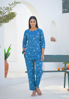 Ammanya Blue Meadow Stripe Night Suit