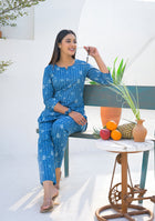 Ammanya Blue Meadow Stripe Night Suit