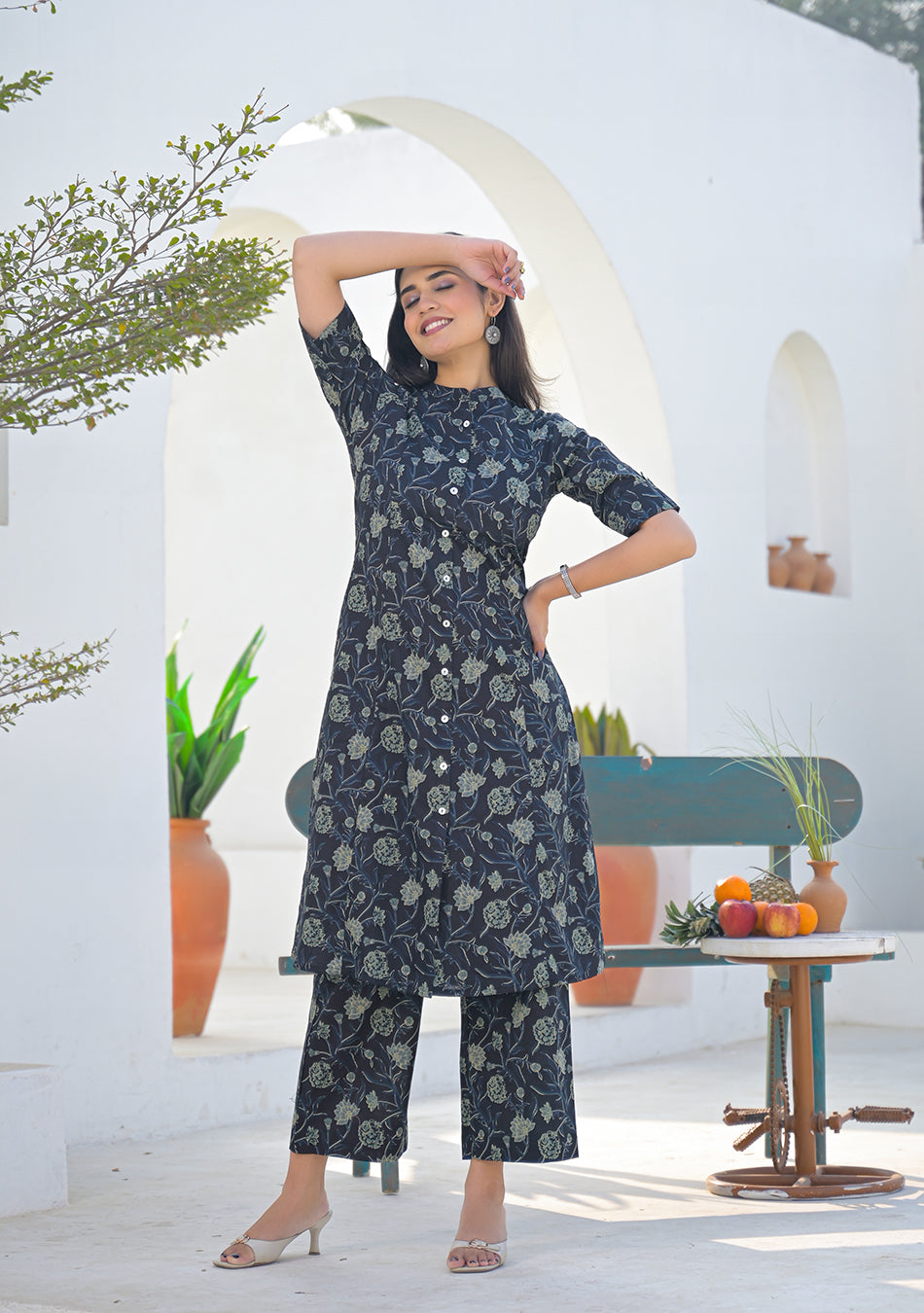 Ammanya Charcoal Sage Printed Co-ord Set