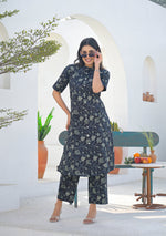 Ammanya Charcoal Sage Printed Co-ord Set