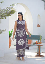Ammanya Earth Brown Shell Print Co-ord set