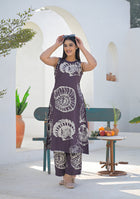 Ammanya Earth Brown Shell Print Co-ord set