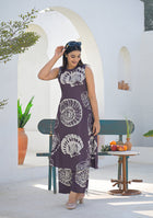 Ammanya Earth Brown Shell Print Co-ord set