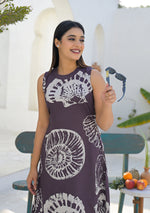 Ammanya Earth Brown Shell Print Co-ord set