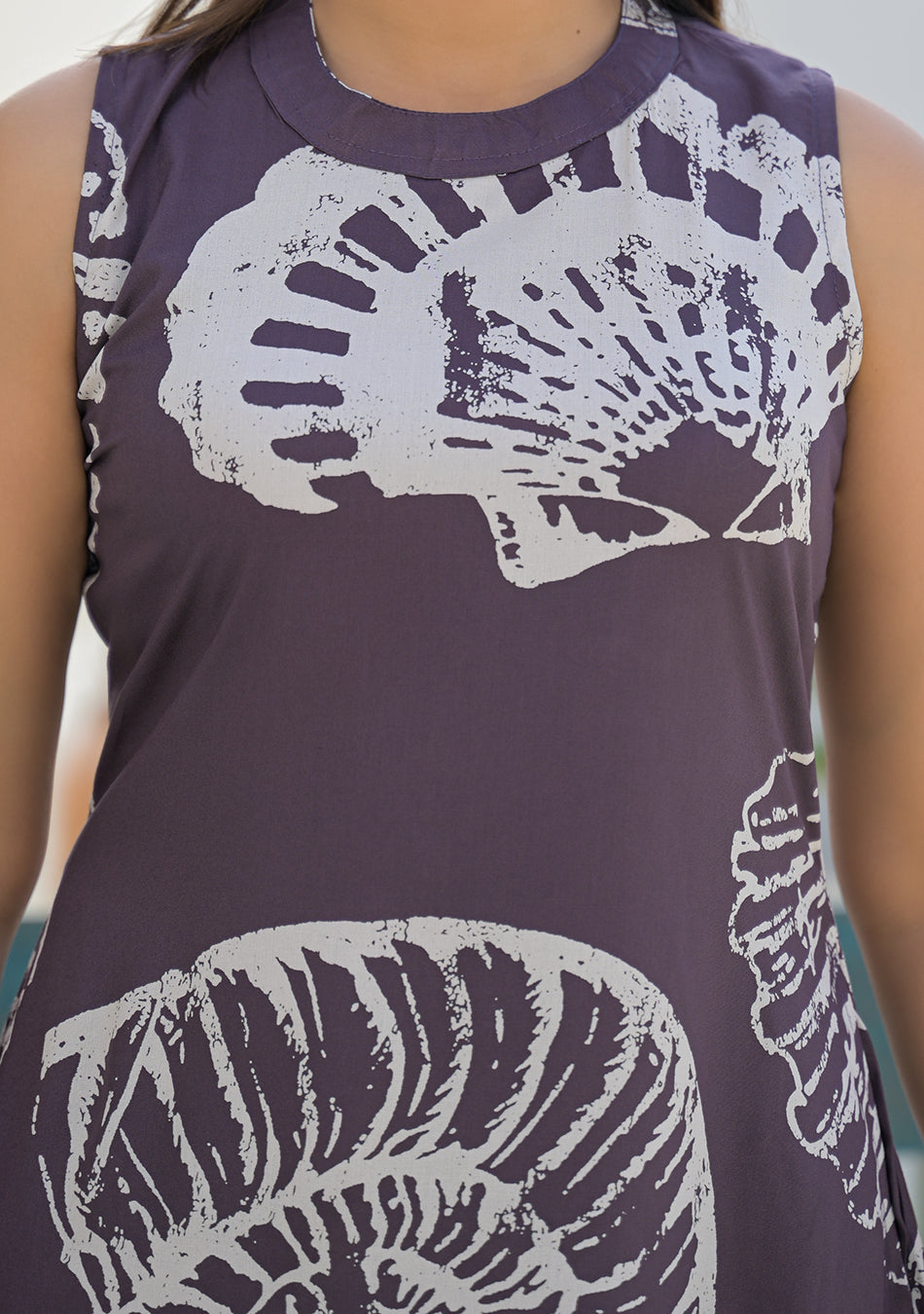 Ammanya Earth Brown Shell Print Co-ord set