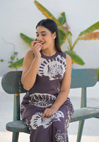 Ammanya Earth Brown Shell Print Co-ord set
