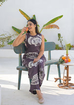 Ammanya Earth Brown Shell Print Co-ord set