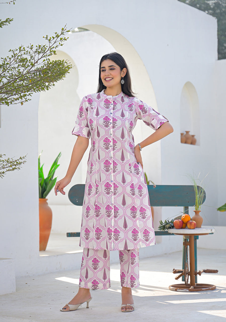 Ammanya Pink Mughal Motif Co-ord set