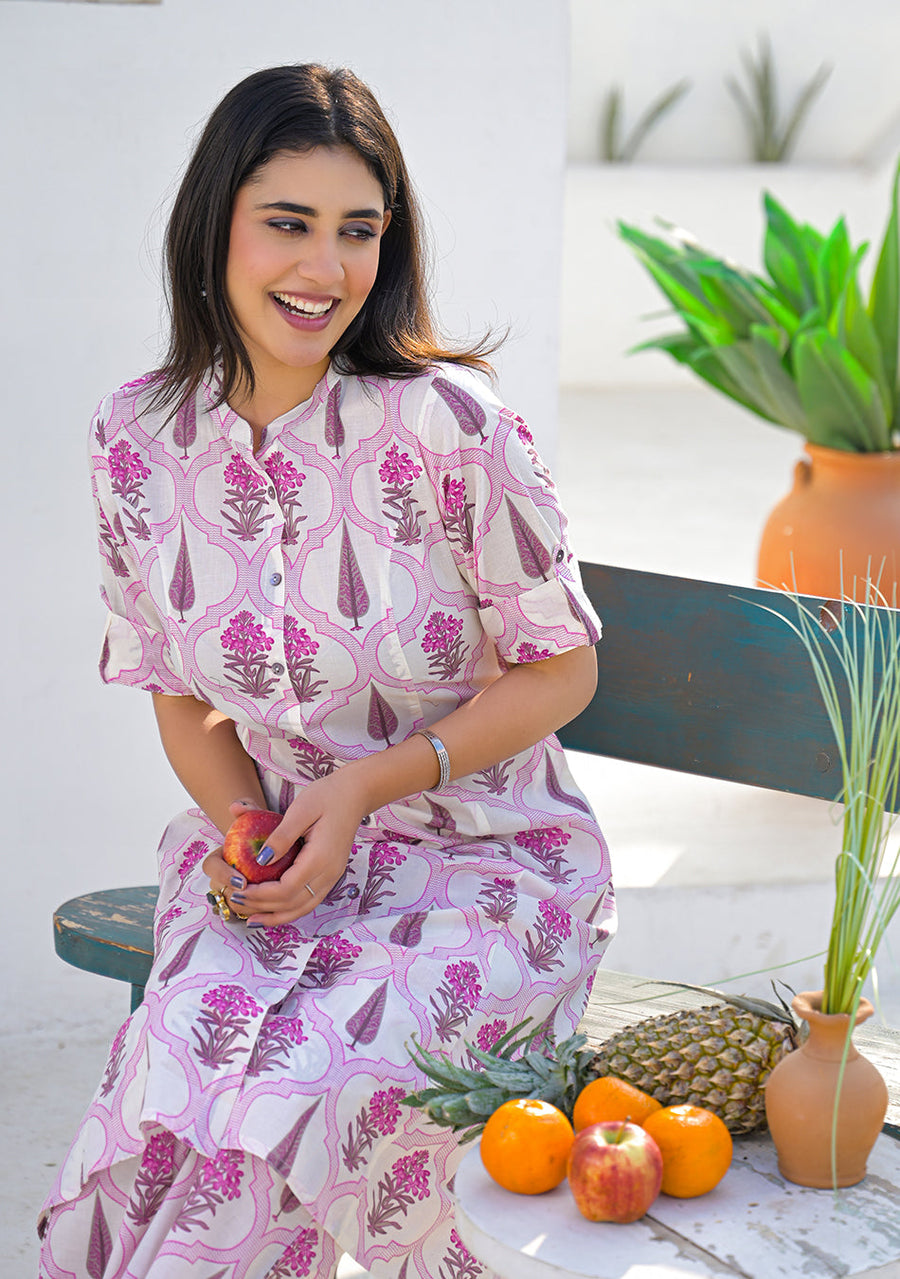 Ammanya Pink Mughal Motif Co-ord set