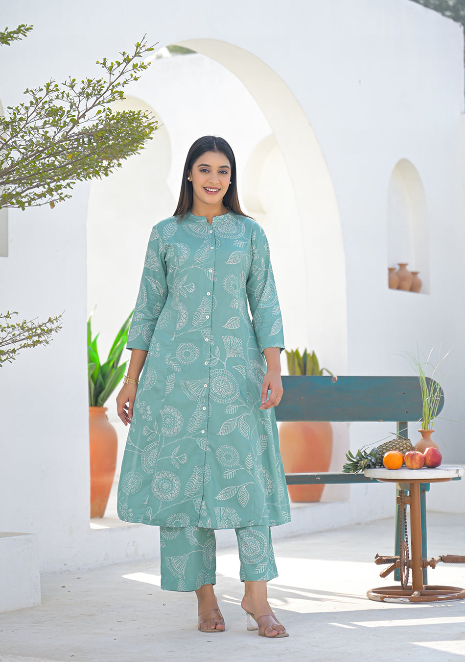 Ammanya Sage Green Floral Print Co-ord set