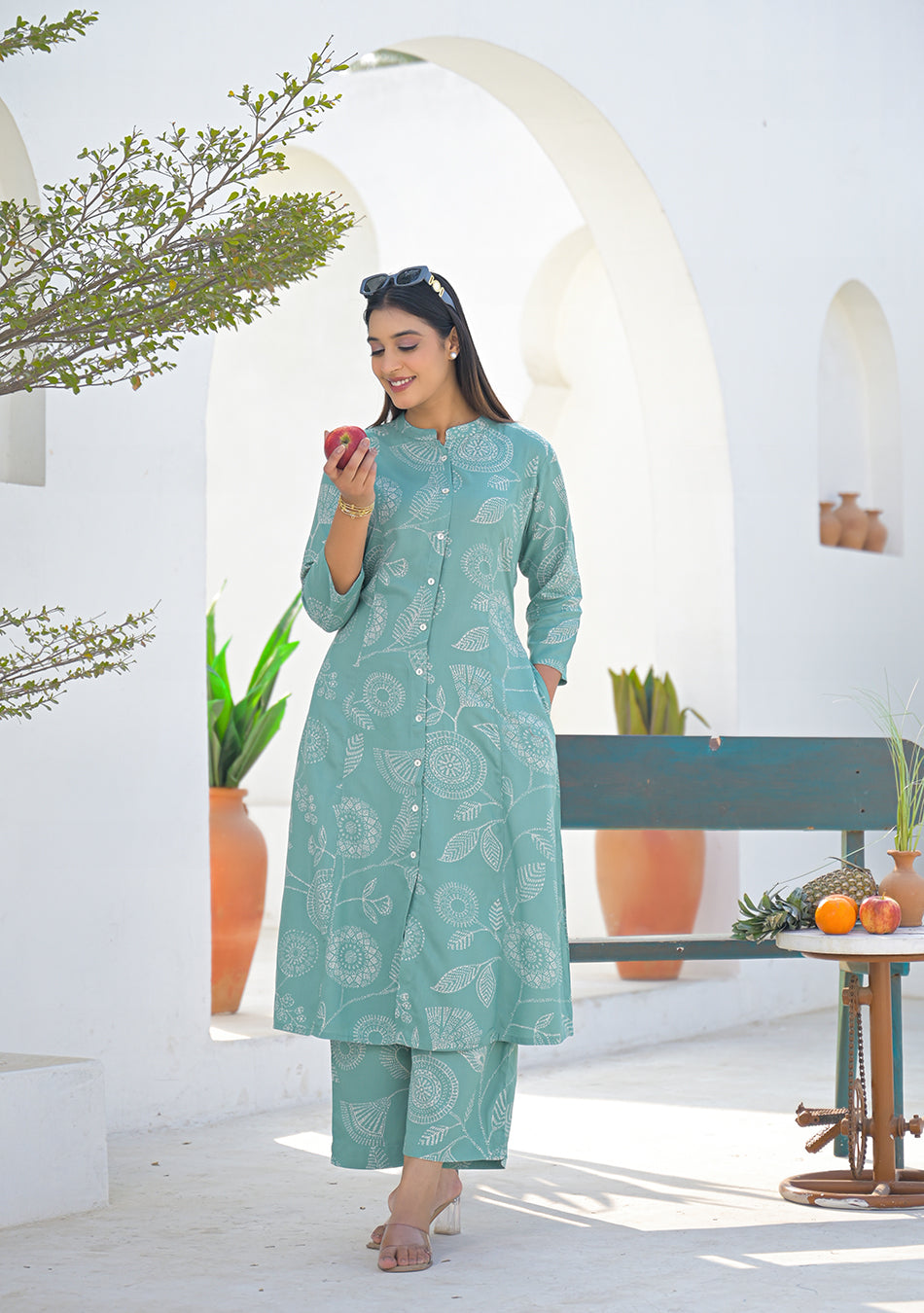 Ammanya Sage Green Floral Print Co-ord set