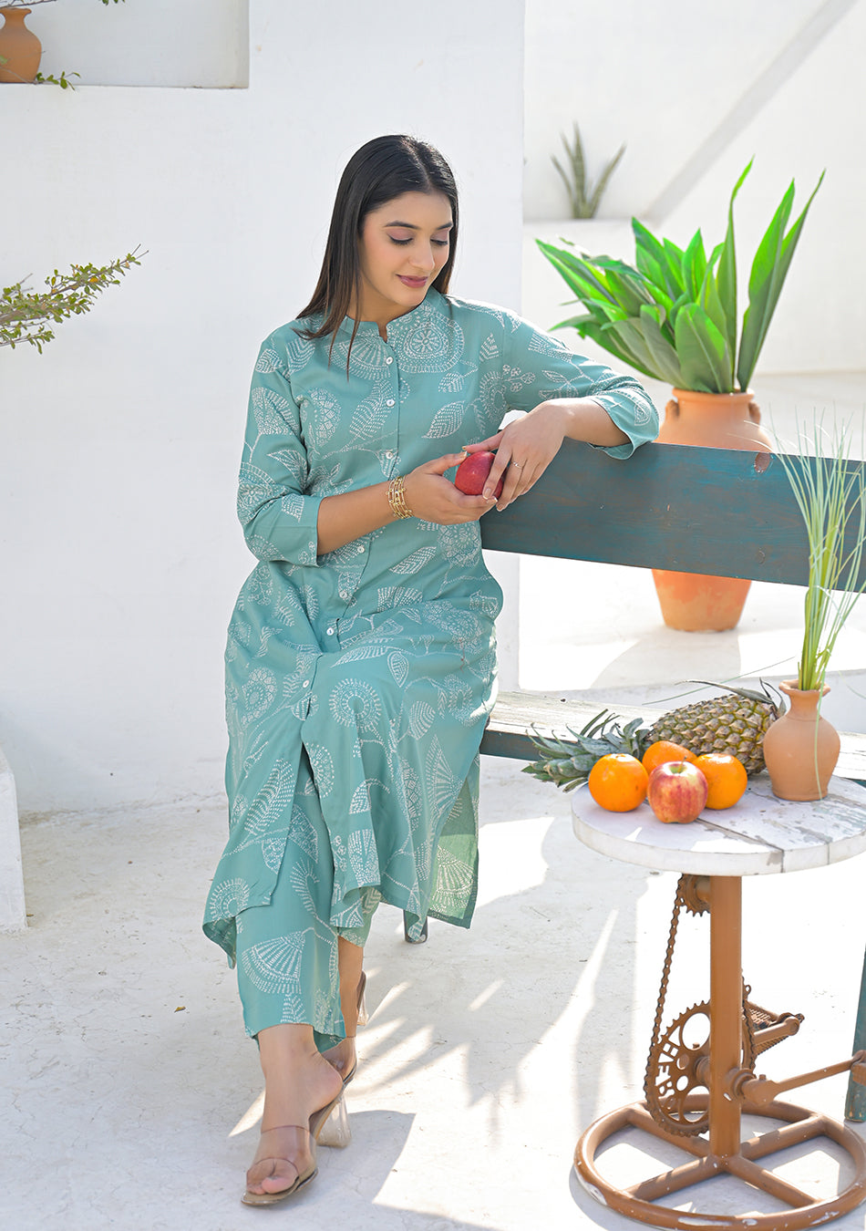 Ammanya Sage Green Floral Print Co-ord set