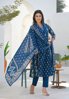 Ammanya Regal Indigo Handcrafted Motif Suit Set