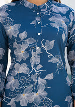 Ammanya ink blue floral print top