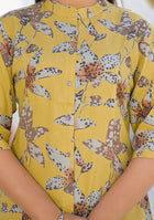 Ammanya Mustard Botanical Print Top