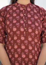 Ammanya Wine Rust Mini Floral Kurta