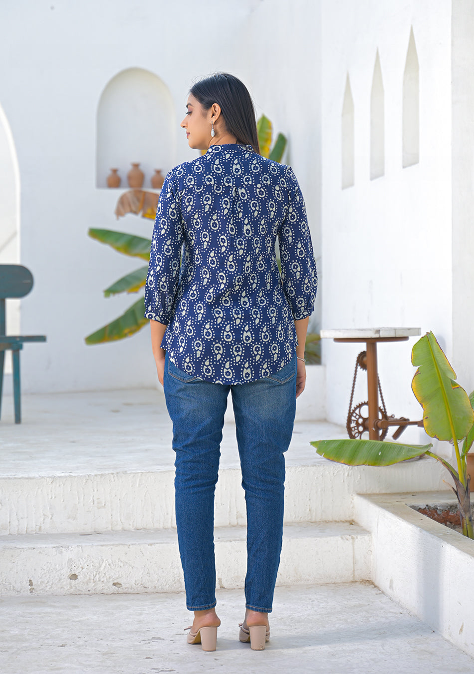 Ammanya Midnight indigo Buta Top
