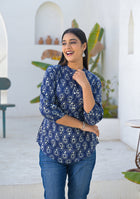 Ammanya Midnight indigo Buta Top