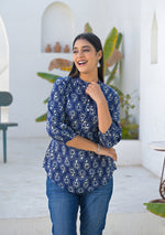 Ammanya Midnight indigo Buta Top