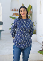 Ammanya Midnight indigo Buta Top
